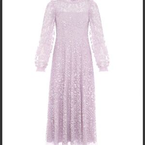 Needle & Thread London Seren Long Sleeve Ballerina Dress in Purple
